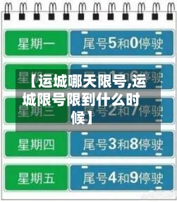 【运城哪天限号,运城限号限到什么时候】-第1张图片